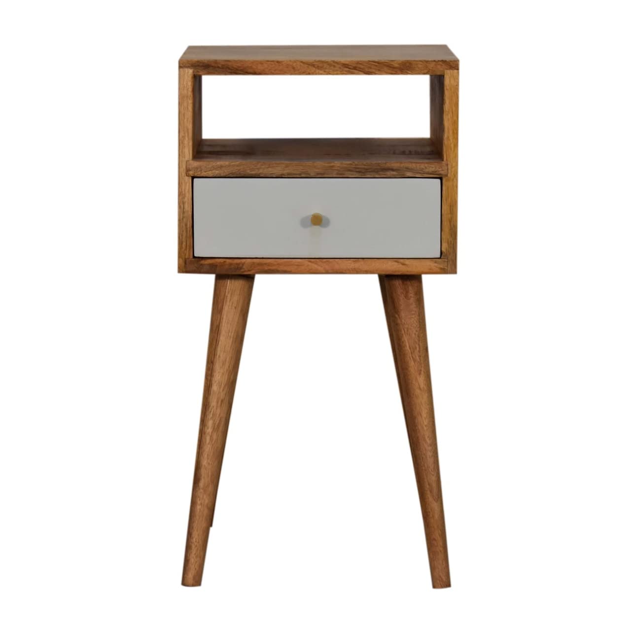 Artisan Furniture Hand Petite Bedside Table  One Size  Oakish  Sky Blue Painted